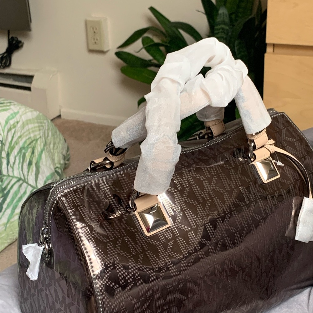 Michael Kors Metallic Brown Monogram Satchel